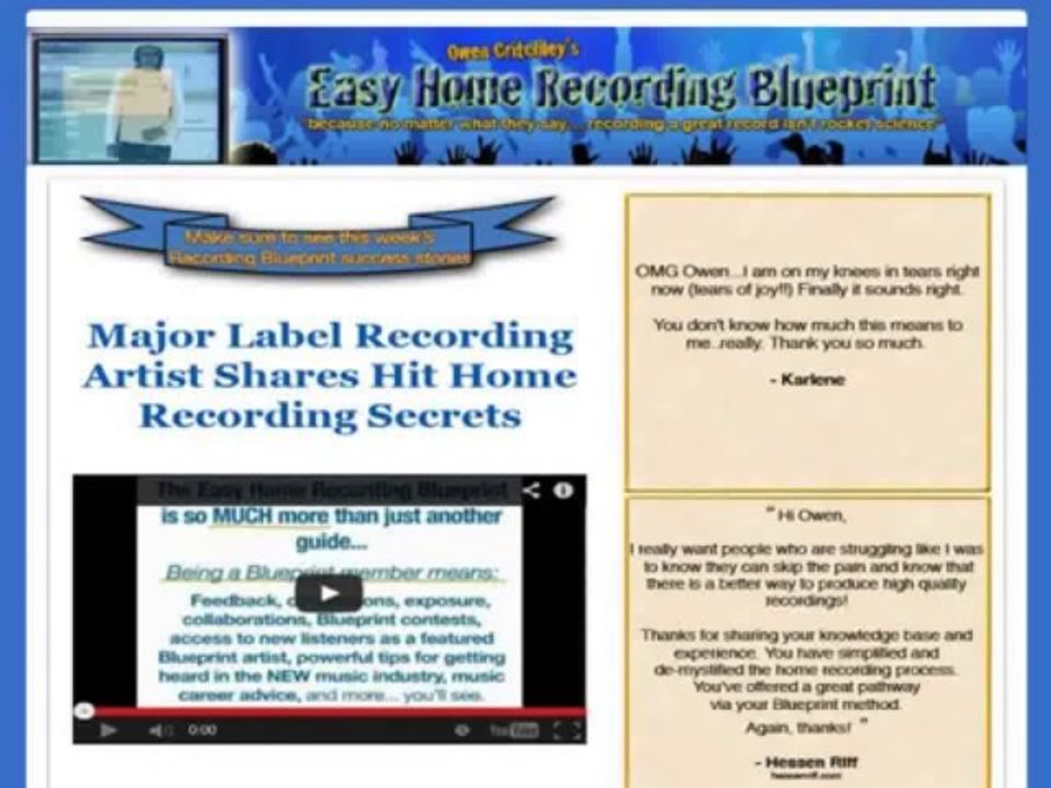 Easy Home Recording Blueprint Reviews + Bonus
