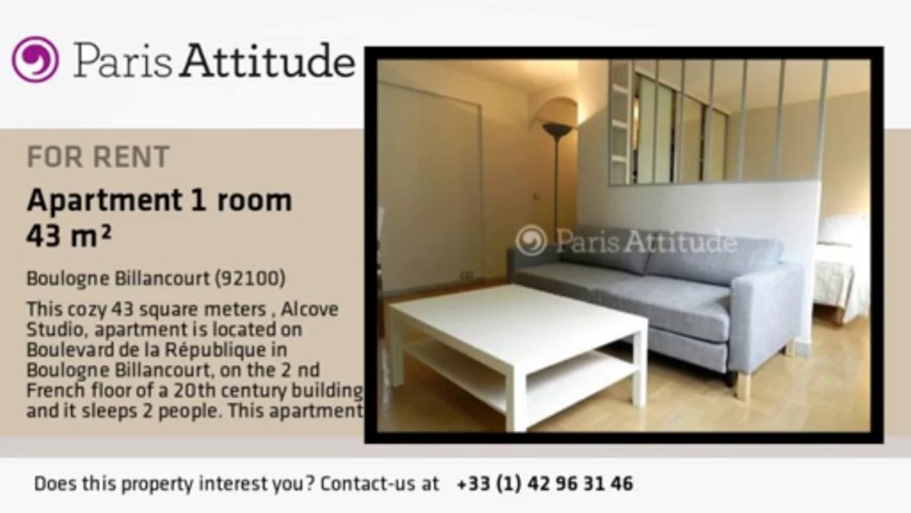 Alcove Studio Apartment for rent - Boulogne Billancourt, Boulogne Billancourt - Ref. 8553