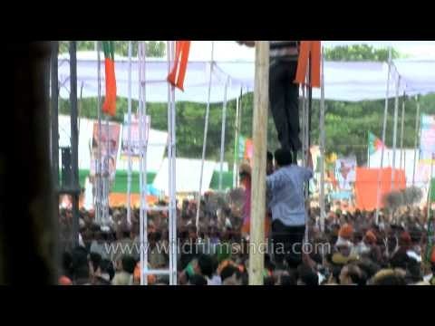 BJP supporters at the Narendra Modi's Vikas Rally in New Delhi