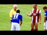 Chesterfield FC's Gary Roberts pantsed opponent in front of ref