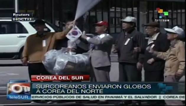 Surcoreanos lanzan globos con folletos hacia Corea del Norte