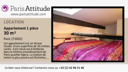 Appartement Alcove Studio à louer - Opéra, Paris - Ref. 3757