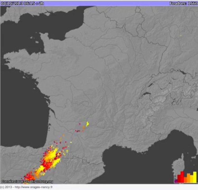 Orages du 04/10/2013 sur la France
