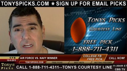 Navy Midshipmen vs. Air Force Falcons versus Pick Prediction NCAA College Football Odds Preview 10-5-2013