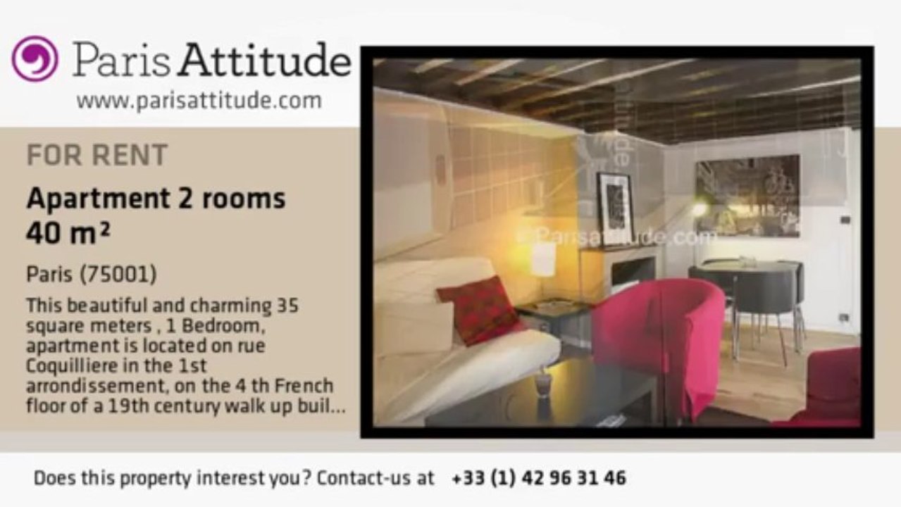 1 Bedroom Apartment for rent - Palais Royal, Paris - Ref. 6758