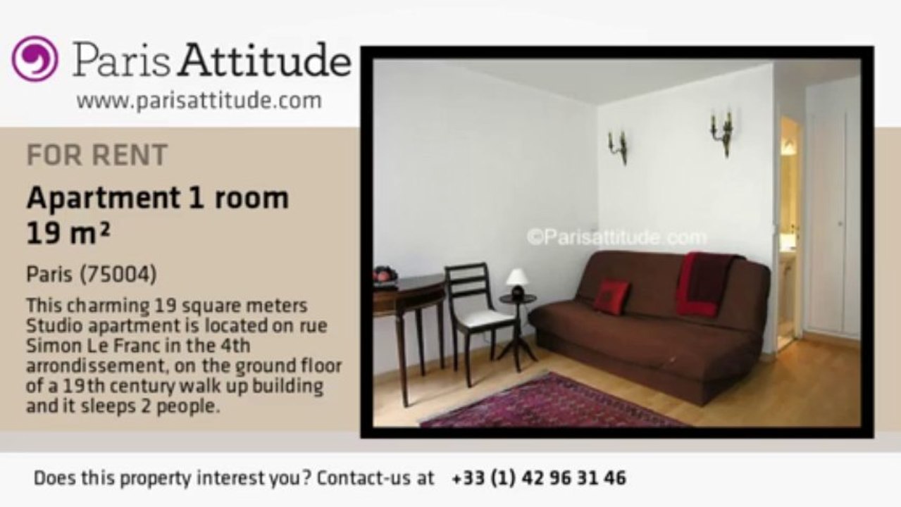 Studio Apartment for rent - Centre George Pompidou, Paris - Ref. 3649
