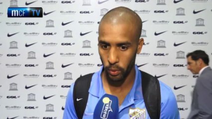 Los jugadores del Málaga, tristes por la derrota