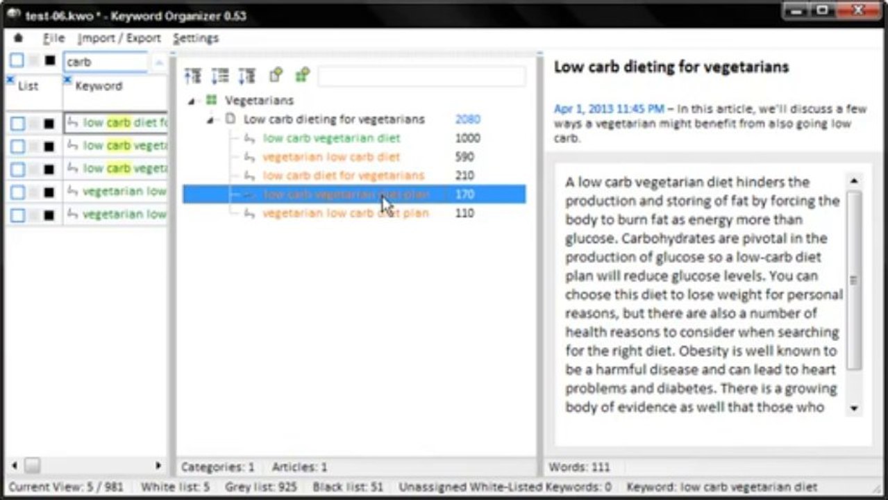 Plan your SEO content strategy and organize keywords with Keyword Organizer