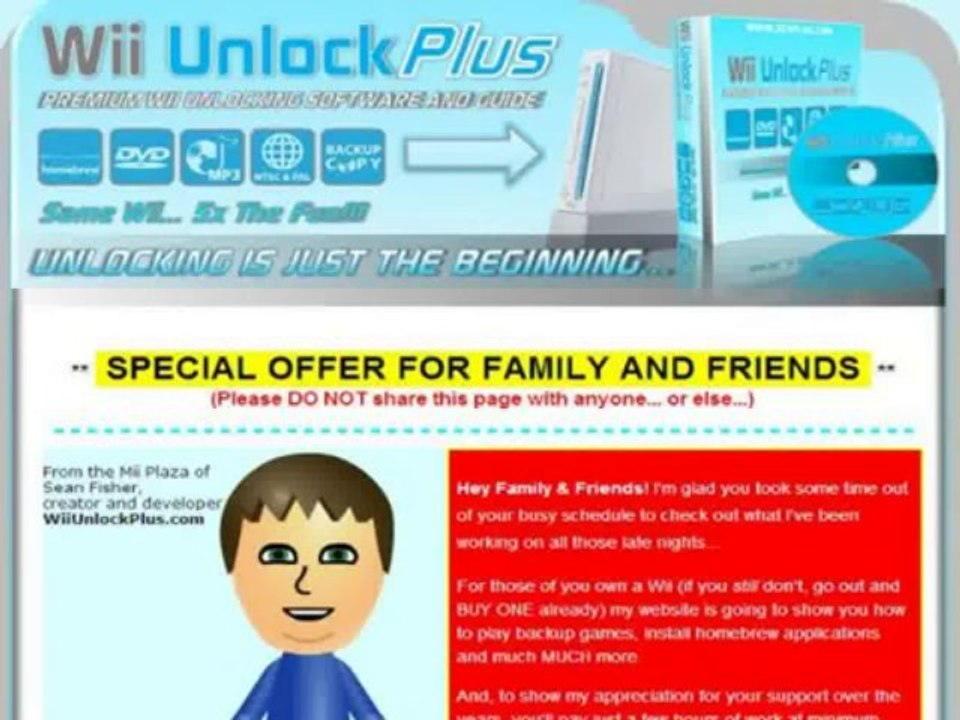 Wii Unlock Plus  Hot Graphics + Backend Sales = Aff  Dream MyReviewsNow