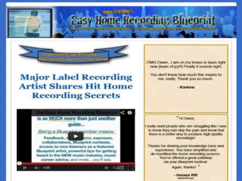Easy Home Recording Blueprint: Big 75% Commissions Review