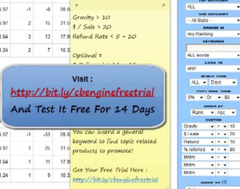 Cb Engine Tutorial - How to Find Quality Products On Clickbank review