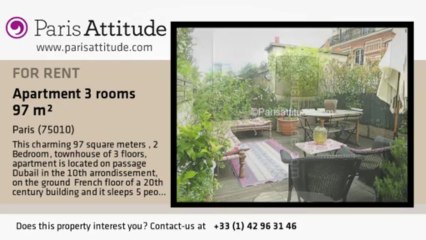 2 Bedroom Townhouse for rent - Faubourg St Martin, Paris - Ref. 6237