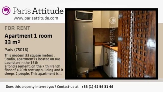 Studio Apartment for rent - Arc de Triomphe, Paris - Ref. 7805