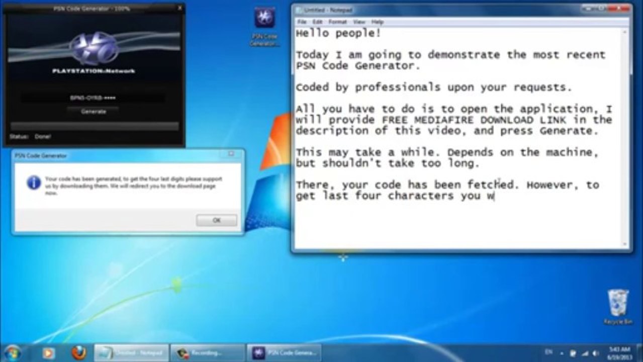 PSN Code Generator - Works as of October 2013