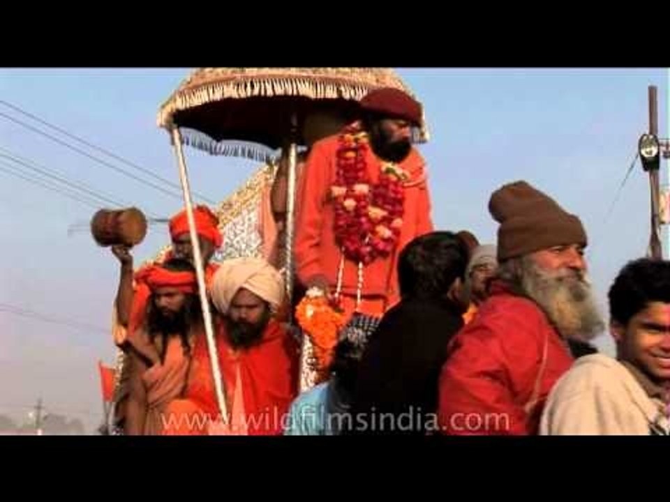 Sadhu waving his devotees - Ardh Kumbh, 2007