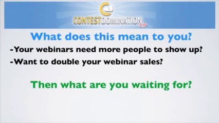 more webinars with contest domination