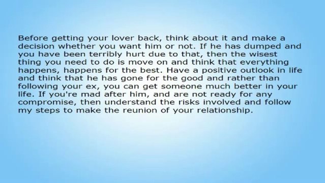 Getting Him Back - Follow My Tips and Get Your Ex Boyfriend Back!