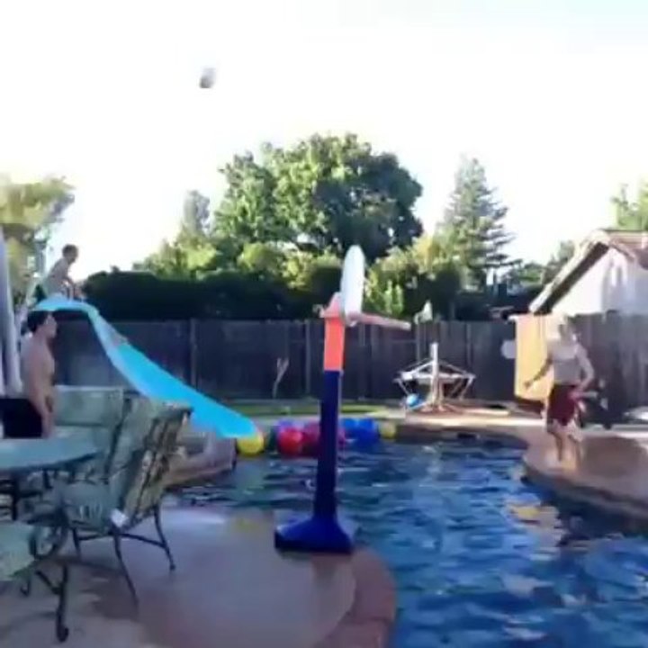 Epic Trampoline Pool Shot