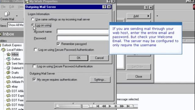 Creating email account in Outlook Express - Host Department LLC