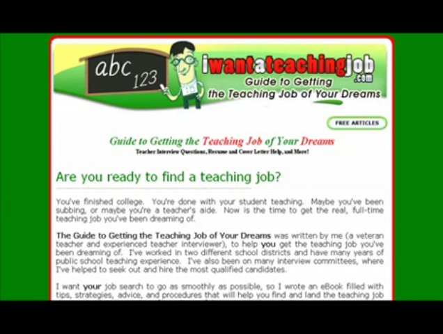 I Want A Teaching Job