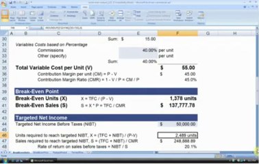 Break Even Analysis - Vertex42