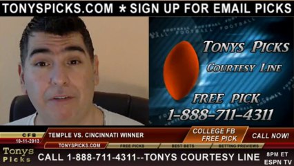 Cincinnati Bearcats vs. Temple Owls Pick Prediction NCAA College Football Odds Preview 10-11-2013