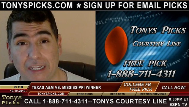 Mississippi Rebels vs. Texas A M Aggies Pick Prediction NCAA College Football Odds Preview 10-12-2013