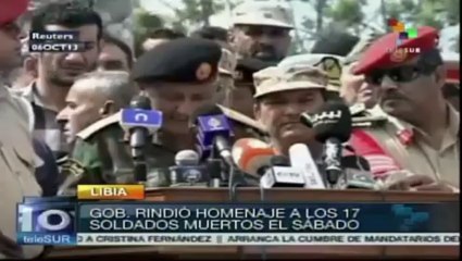 Gobierno libio rindió homenaje a los 17 soldados muertos el sábado