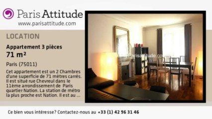 Appartement 2 Chambres à louer - Nation, Paris - Ref. 3975