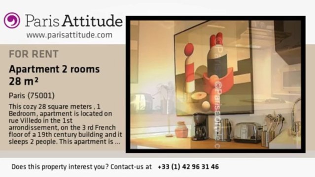 1 Bedroom Apartment for rent - Palais Royal, Paris - Ref. 3119