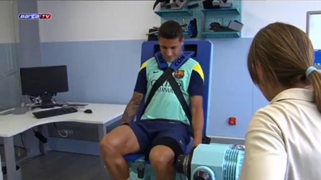 Sesión del Barça con pruebas físicas de control a siete jugadores
