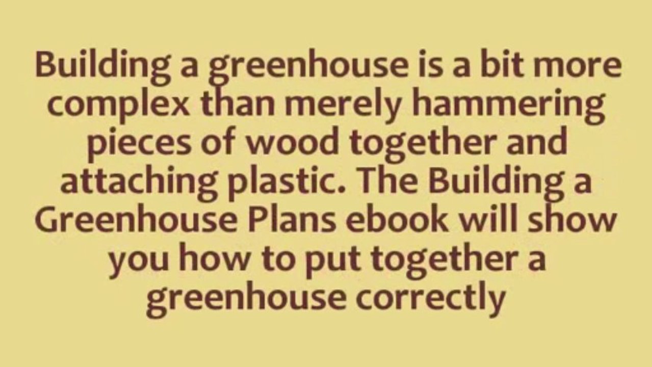 Building A Greenhouse Plans