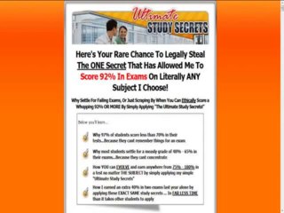 Ultimate Study Secrets ~ Guaranteed A+ In Any Exam!