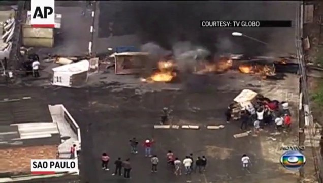 Huge Car Explosion During Brazil Riots in Sao Paulo!!