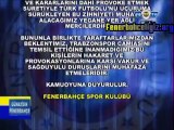 7 Ekim 2013 Fenerbahçe Spor Kulübü'nden Trabzon Maçı Ardından Yaşanan Olaylarla İlgili Açıklama