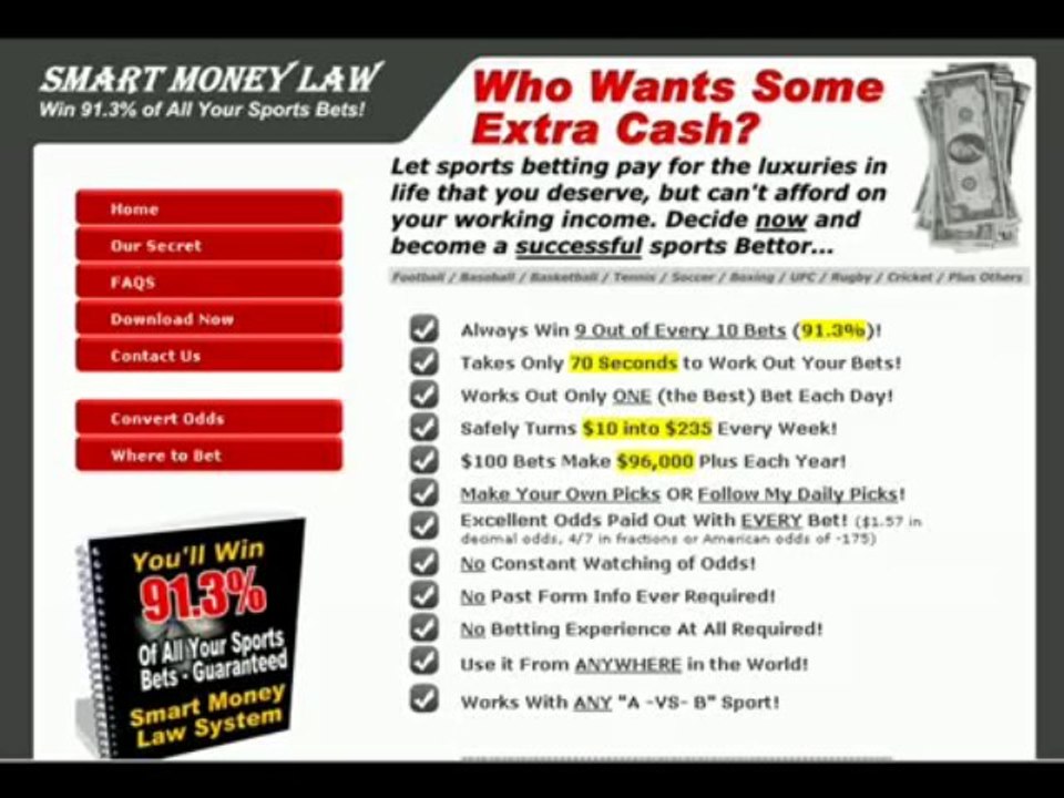 sports betting method the Smart Money Law System - an instant success