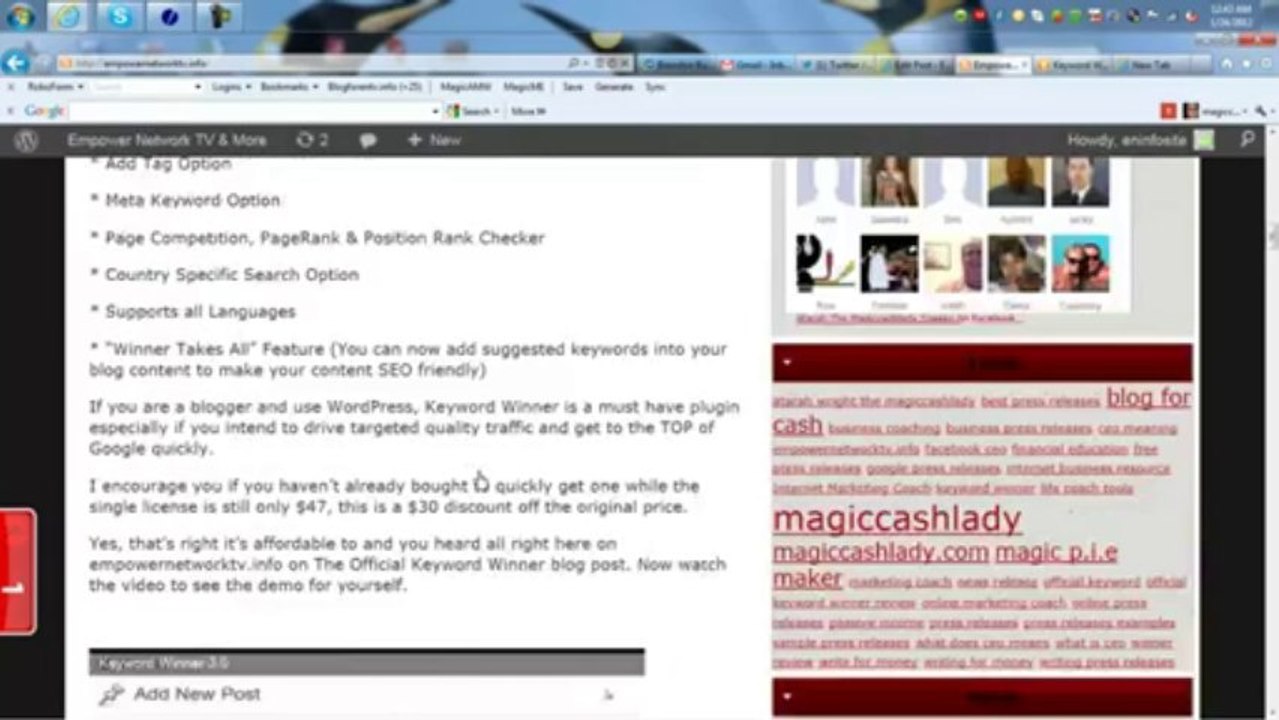 Official Keyword Winner Review: The Magiccashlady says, "Blogging is more FUN with this tool!"