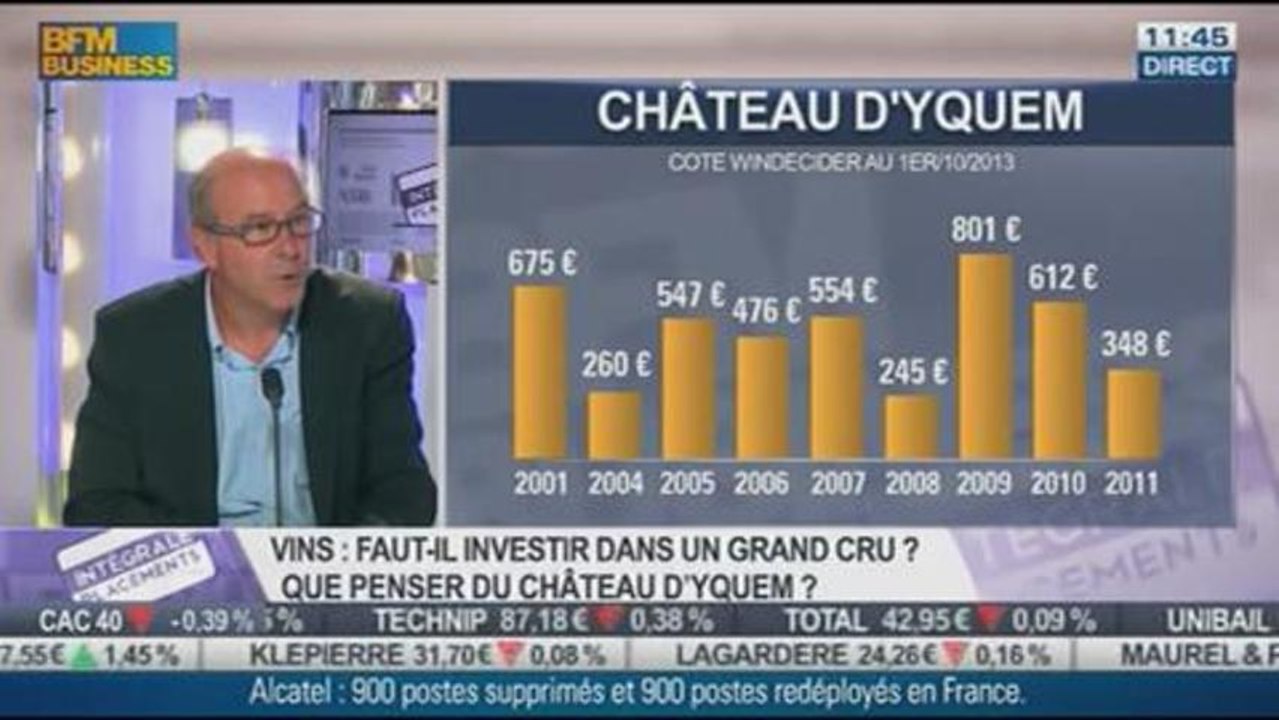 Château Yquem : un bon placement ? Thierry Goddet dans Intégrale Placements - 08/10