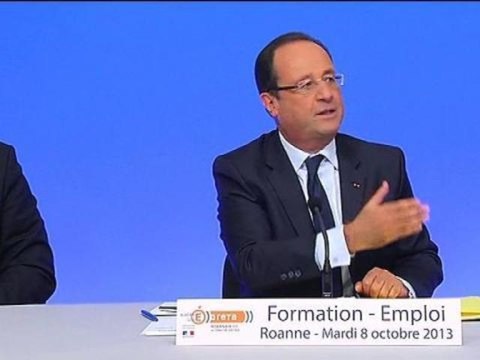 Hollande exprime sa volonté d' inverser la courbe du chômage à la fin de l'année à Roanne - 08/10
