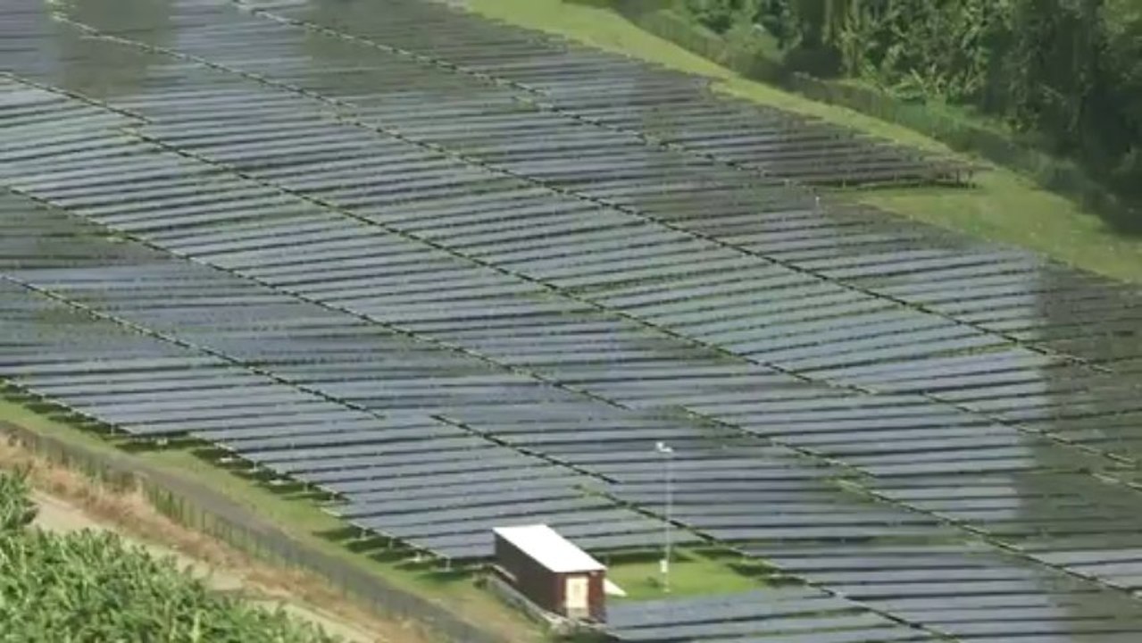 Commune de Grand-Rivière : Pont, fôret et Panneaux Photovoltaïques
