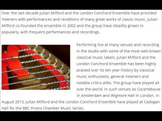 Julian Milford | London Conchord Ensemble’s “St Petersburg” Praised Highly   by the Critics