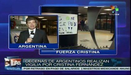 Continúa vigilia en hospital donde se recupera Cristina Fernández