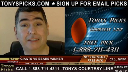 Chicago Bears vs. New York Giants Pick Prediction NFL Pro Football Odds Preview 10-10-2013