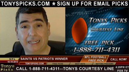 New England Patriots vs. New Orleans Saints Pick Prediction NFL Pro Football Odds Preview 10-13-2013