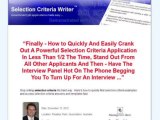 Buy Selection Criteria Writer   Government Job Applications Made