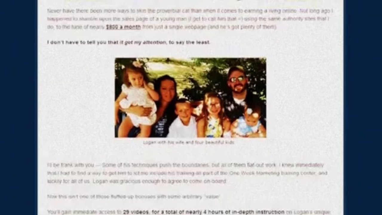 ONE WEEK MARKETING TRAINING - A blueprint to set up a whole new work at home business