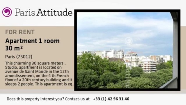 Studio Apartment for rent - Porte de Vincennes, Paris - Ref. 8719
