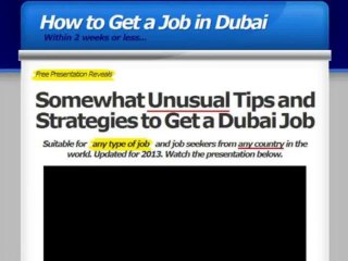 Dubai Job Secrets E-book  The Best Product In The Dubai Niche DOWNLOAD