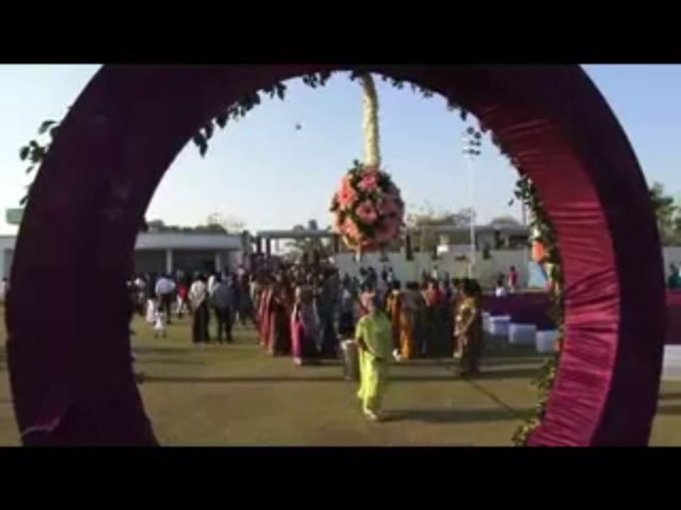 Flower Dropping by helicopter