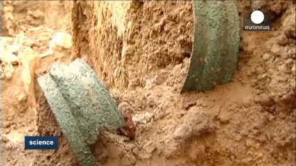 Unearthed chariot and team of horses points at lavish...